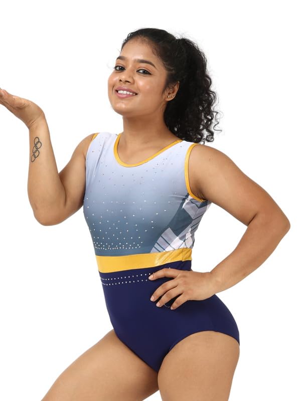 Image of IKAANYA Girls /Women Sleeveless Leotard - Ideal for Gymnastics, Dance, Yoga, Acrobatics or Performance (Toddlers, Kids, Adults)