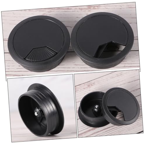 2pcs tapas para orificios de cables en escritorio para organizar cables bajo escritorios de computadora fácil instalación diseño simple para espacio de trabajo limpio miniatura 7