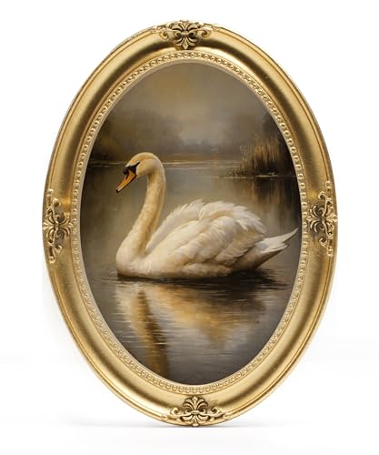 Afuly 6x4 Photo Frames Vintage Gold Photo Frame 4x6 Oval Picture Frame Small Baroque Antique Picture Frames Resin With Real Glass For Tabletop Wall Hanging, Home Decor Gifts For Women Family