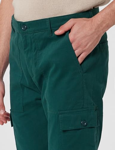 Image of The Indian Garage Co Men Slim Fit Solid Mid-Rise Cargos
