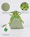 Imagen de HAPZUR Kit 30 Bolsas Yute Verdes + 1 Cinta Raso Verde + 30 Colgantes Trébol 4 Hojas para Detalles