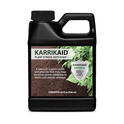 KARRIKAID Plant Stress Defender Liquid Advanced Formula for Thriving Plants Shields Against Environmental Stress and Plant Fertilizer Boosts Growth Ideal for Indoor and Outdoor Gardens - 32 fl oz