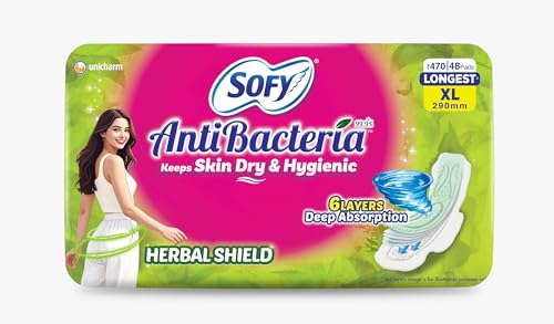 Sofy Women Anti Bacteria Extra Long Sanitary Pads, X-Large, Pack Of 48