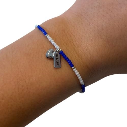 Beadlet Brighton & Hove Albion Football Club Fan Beaded Bracelet For Girl Women Supporter With Tag & Heart Charm