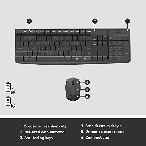 Logitech MK235 Full Size Wireless Keyboard and Mouse Combo — view 5