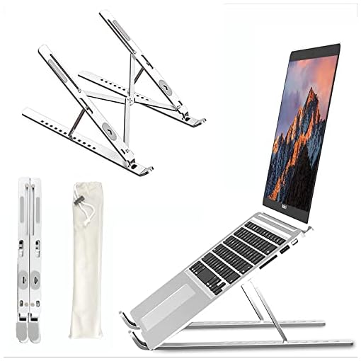 Vancold Laptop Stand, Ergonomic Aluminum Laptop Mount Computer Stand, Detachable Laptop Riser Notebook Holder Stand Compatible with MacBook Air Pro, Dell XPS, Lenovo More 10-15.6" Laptops- Silvery