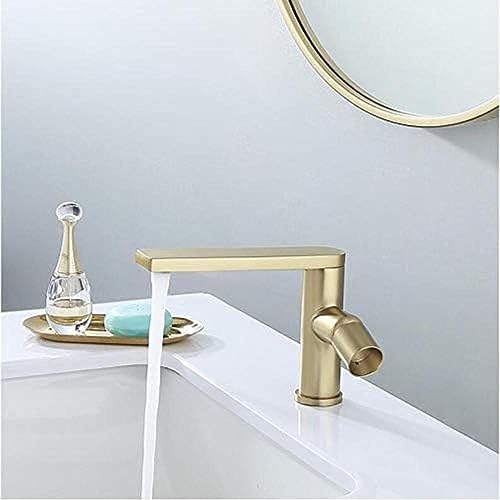 Grifo de lavabo monomando dorado para crear un ambiente de spa en el baño de casa 2