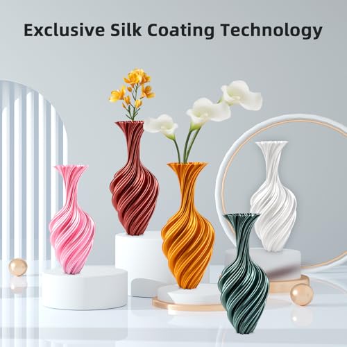 Image of ERYONE Silk PLA Filament for 3D Printer, 1.75mm + /- 0.03mm, 1kg (2.2LBS) /Spool,Silk Emerald Green