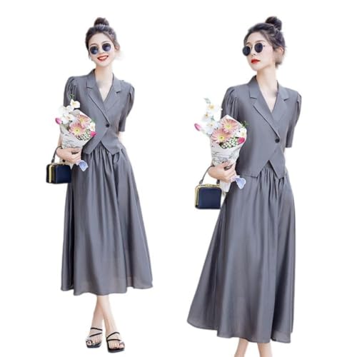 Ensemble vintage patchwork avec col à revers fluide et confortable