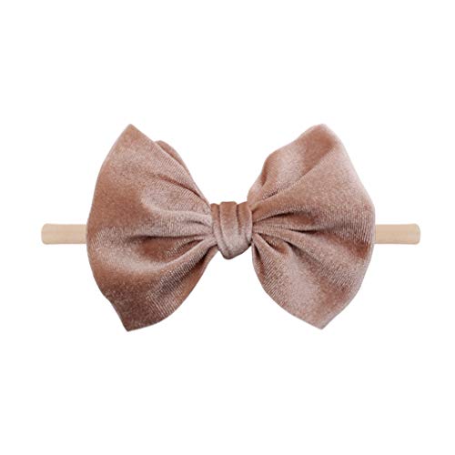 Yanjie Baby Leopard Velvet Bow Headbands - 3 Pack Cotton Nylon Headband Baby Photography Hair Bow (4.5 Leopard-Velvet) #TOP3