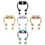 VitaCool Magnetic Septum Nose Ring Horseshoe Stainless Steel Faux Fake Septum Fake Nose Rings Non Pi
