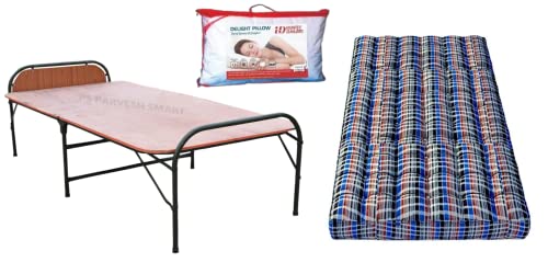 PS PARVESH SMART Plwood Bed with Mattress and Pillow (Combo) Size (3ft x 6ft), Multicolour (B0BRWVRJL9) Amazon Price History, Amazon Price Tracker