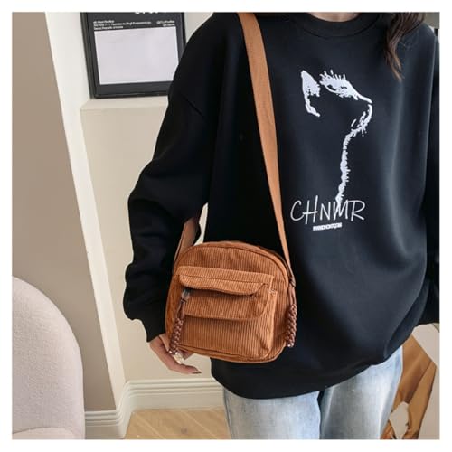 Image of Women's Crossbody Bag Cute Corduroy Shoulder Bag Fashion Aesthetic Small Wallet Bag Adjustable Strap