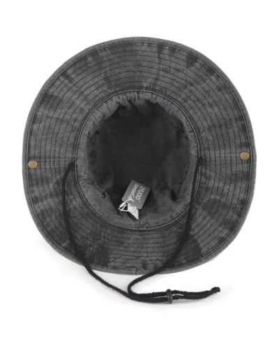 Image of Zylioo XXL Boonie Sun Hat for Big Heads, Washed Wide Floppy Brim Hiking Hat with Chin Strap, Cooling Safari Fishing Hat