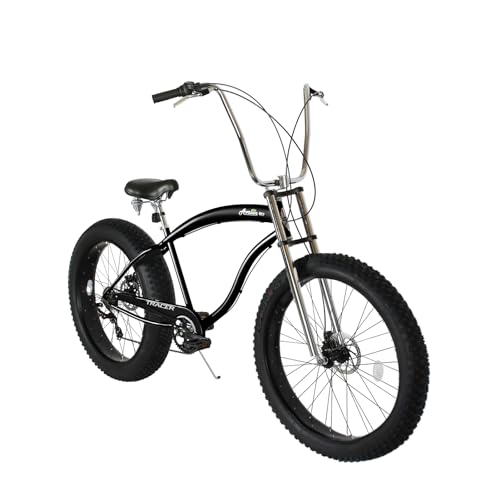 Bicicleta Tracer Avalon GT7 Playera de 26", 7 velocidades con freno de disco, marco negro de acero Hi-Ten, sillín ancho con doble resorte y manillar elevado para adultos (bk1) miniatura 1