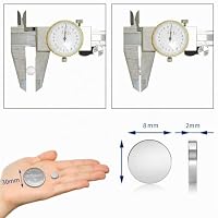 LISOPO 60 Stück Neodym Magnete Kleine Starke Mini Magnete für Magnettafel, Pinnwand, Kühlschrank, Handwerk (8x2mm) – Ansicht 2