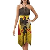 German Flag with The German Eagle Women's Backless Dress Sleeveless Dresses High Waist for Evening Cocktail Club Party XS