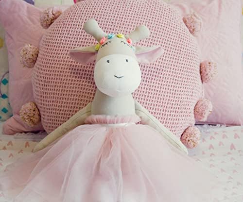 Inspired by Jewel Ivy The Giraffe Plush Doll | Handmade Stuffed Animal for Baby, Little Girls | Child-Safe Cotton Linen Fabric with Soft Filling, Nursery Decor | 20 Inches Long