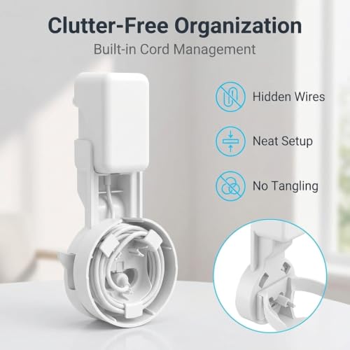 Image of ZORBES Wall Adapter Holder for Echo Dot 4th Gen /Echo Dot 5th Gen Smart Speaker. Echo Dot Accessories Built-in Plug Cable Management with Stand for Echo Dot Speakers, Smart Speaker Stand(Holder Only)