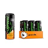Green Orangeade - No added Sugar, 10% Real Orange Juice, 20 Calories per can, Naturally Sweetened with 100% Stevia Leaf Extract, Carbonated Soda, 12 Fl Oz each can - Pack of 6