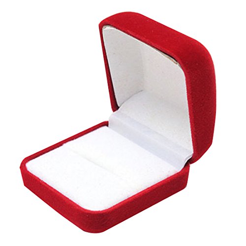 Rouge Velours Bagues Boîtes à Bijoux Affichage Cadeau Cover