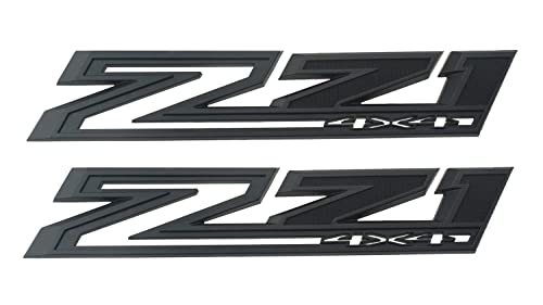 Image of 2PCS 2019-2022 Z71 4x4 Fender Emblem 3D Badge OEM Nameplate Letter Logo Decals Sticker Replacement for Silverado 1500 2500hd 3500HD Genuine Parts (Matte Black)