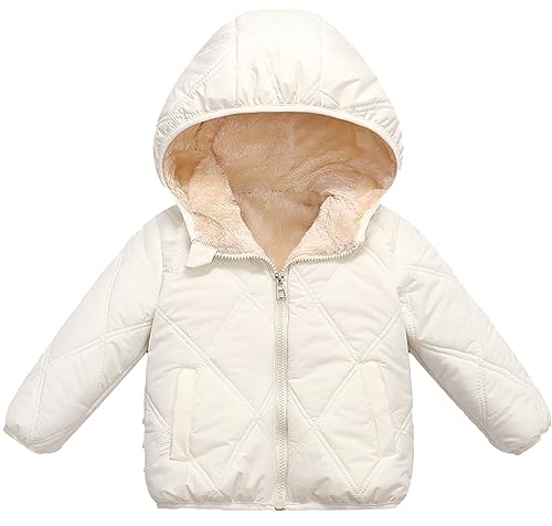 Happy Cherry Toddler Winter Jacket Windproof Down Jacket Warm Snowsuit Hooded Coat Soft Light Weight Outerwear