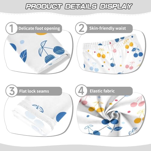 Colorful Cherry Dots Girls Leggings Soft Stretch Workout Yoga Dance Pants for Kids Casual Tights3