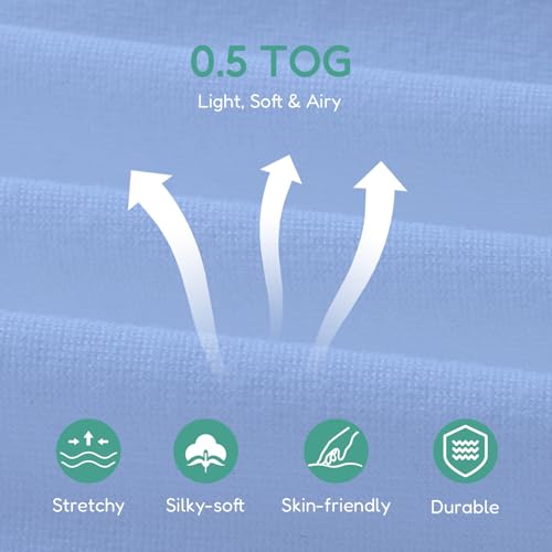 Image of Baby Sleep Sack 0.5 TOG, Lightweight Breathable Wearable Blanket with Zipper, 0-3-6-12-24M-4T, 3-Pack