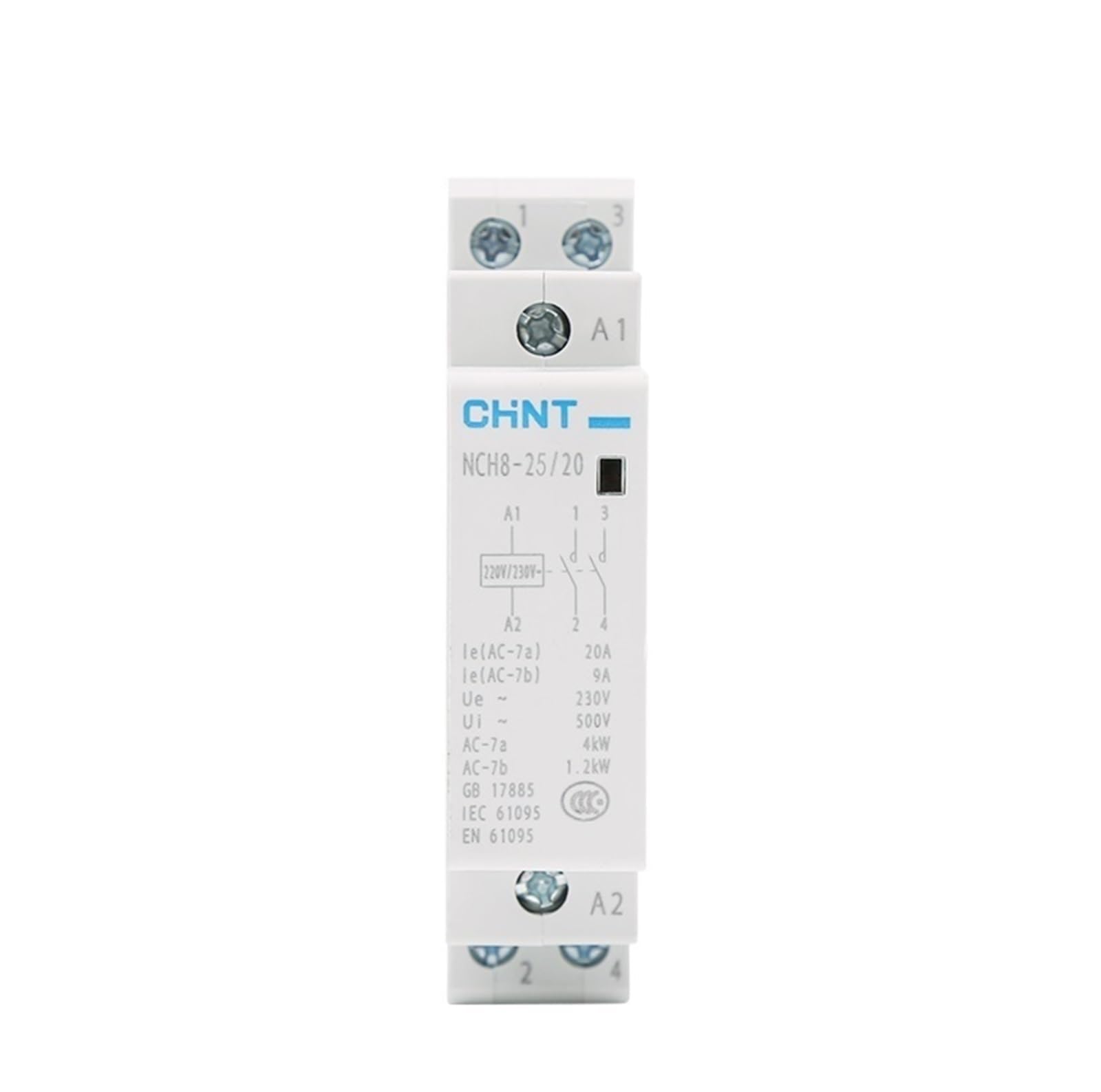 1 sztuk NCH8-20 Modułowy stycznik AC do domu 220V 230V AC 20A 1NO 1NC 2NO 2NC(NCH8-20A-11 1NO 1NC)