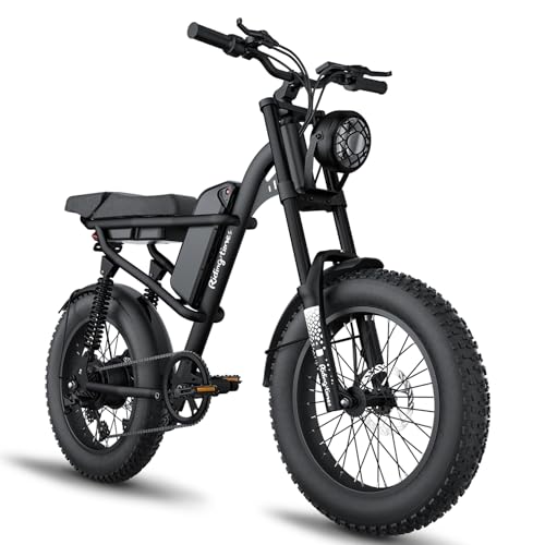 Bootime Fat Tire Electric Bike for Adults 1500W,28mph,75miles,Full Suspension,Removable Battery,Electric Dirt Bike,Fatbike 20