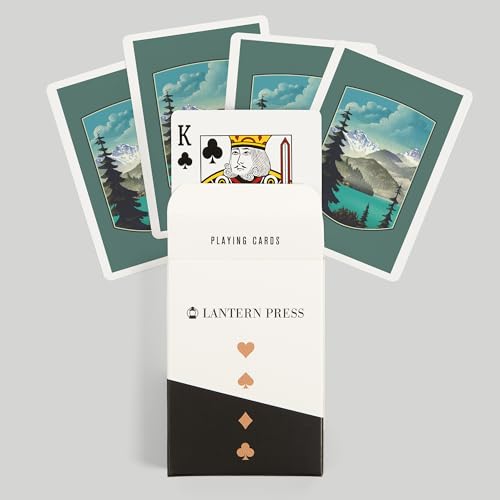 Baraja de Poker con escena de lago y montaña, 52 cartas miniatura 6