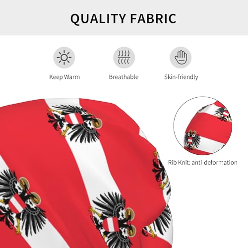 Austrian Flag Children Hip Hop Knitted Hat Kids Elastic Leisure Knit Cap Warm Sleep Beanies Black3