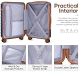 UKEIN Luggage Sets 3 Piece, Carry On Luggage 20In With Spinner Wheels,PC Hardside Suitcase Set with TSA Lock,Durable Carry On Suitcase With Travel Backpack for Men (Blue, 3 piece set (20inch))