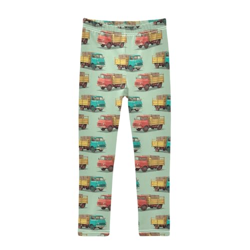 Girls Leggings Under Construction Car Truck Transport Soft Toddler Leggings for Girls Kids Pants Size 4T-10T
