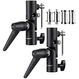 TARION Support de flash pour appareil photo Support de lumière pivotant inclinable de type H Support de parapluie en métal Adaptateur de support de boîte à lumière Réglable à 180 °