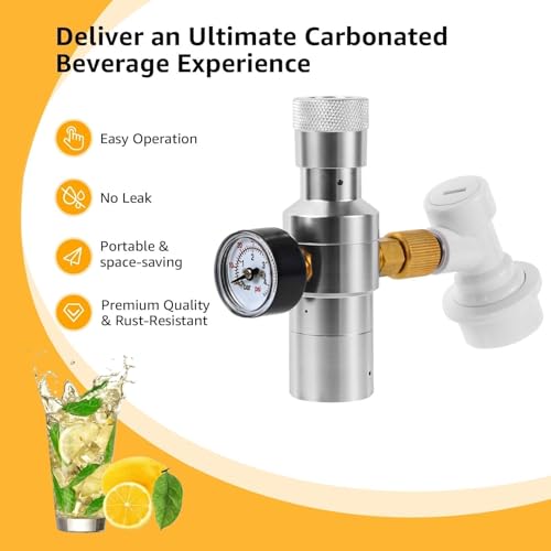 Regulador de CO2 de 0-60 PSI con doble retención para presión estable 6