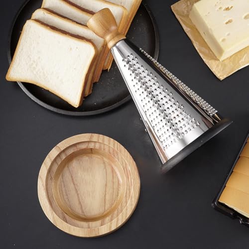 Rallador manual de queso multicolor con mango de madera miniatura 7