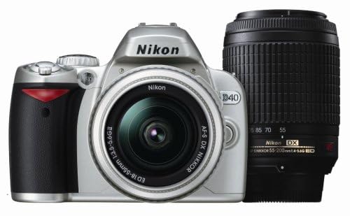 【整備済み品】Nikon デジタル一眼レフカメラ D40 ダブルズームキットII シルバー D40SWZII