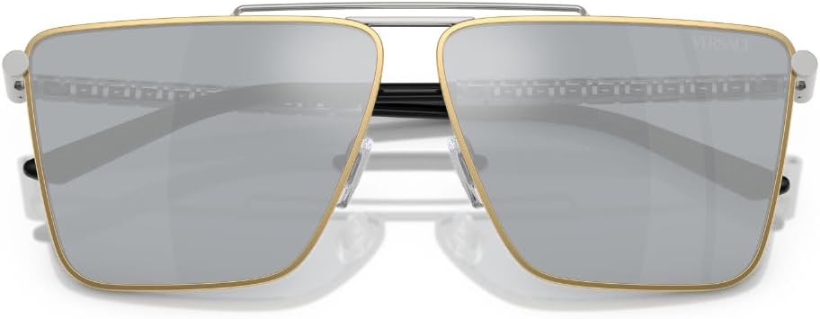 Versace Man Sunglasses Gold Frame, Dark Grey Lenses, 64MM
