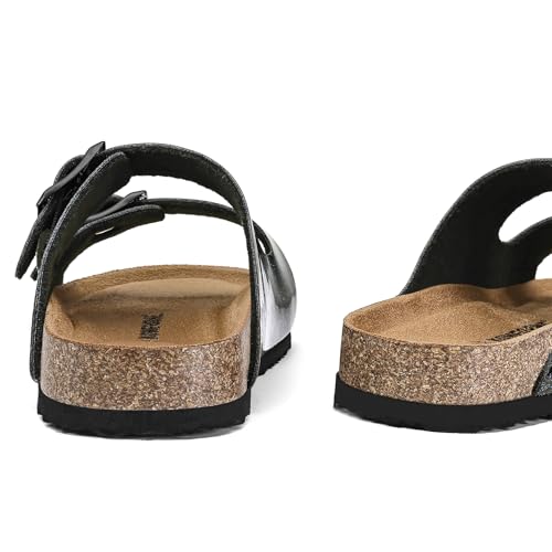 Image of K KomForme Kid Sandals Boy Girl Cork Footbed Slide with Adjustable Strap | Open-toe, Comfort