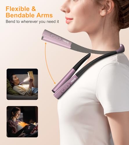 Image of Gritin Book Light, Eye Caring 4-Color&5-Brightness Neck Light Reading Light | Stepless Dimming, 30-min Timer, 80+ Hrs Runtime, Bendable Round Neck Design, Lightweight for Reading,Knitting-Midnight Purple