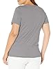 HUE Women's Sleepwell Basic Short Sleeve V-Neck T-Shirt for Lounging Or Sleeping, Made with Temperature Regulating Technology Pajama Top, Medium Grey Heather, 4XL #1