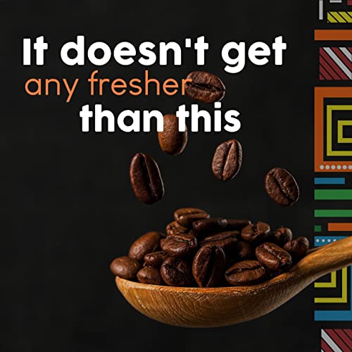 Single Origin Ethiopan Whole Bean, Organic Specialty Coffee - Fair Trade, Medium Roast, Roasted To Order, 100% Arabica Coffee Beans (Whole Bean, Ethiopian Harrar) #TOP4