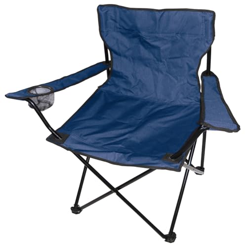 Mojawo Chaise pliante pour la pêche/le camping avec porte-gobelet et sac de transport Bleu