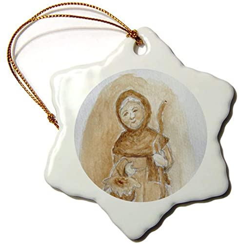 3 Inch Christmas Ornament, La Befana Snowflake Ornaments Christmas Tree Decorative Hanging, Keepsake Gift Memorial Peace & Happiness Christmas Decorations