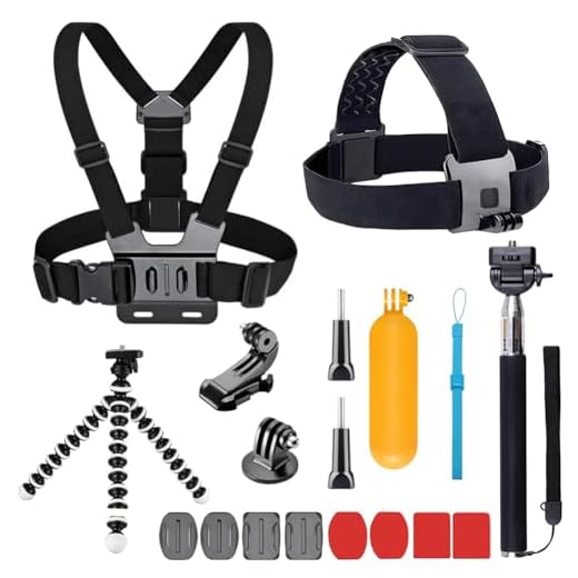 YhtSoprt Juego de accesorios para GoPro, compatible con GoPro Hero 6/5/4/3, Hero Session y SJ4000 Xiaomi Yi DBPower y otras cámaras deportivas, color negro
