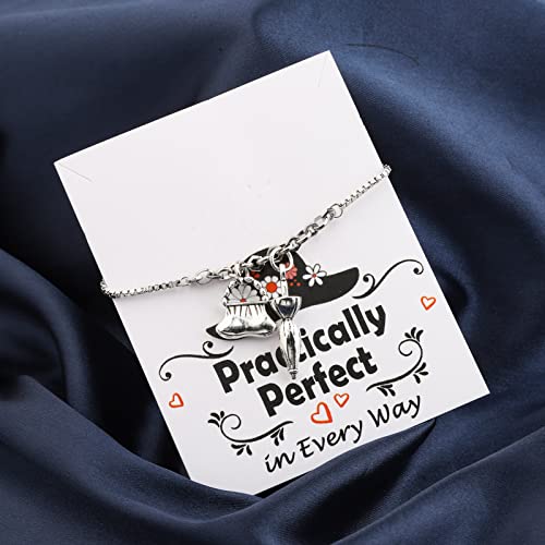 Image of bobauna Mary Inspired Jewelry Practically Perfect in Every Way Bracelet /Necklace Musical Theatre Themed Jewelry Music Lover Gift