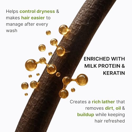 Image of ARISH BIO-NATURAL Hair Protein Shampoo with Milk & Keratin- 300ml | Anti-Frizz, Anti-Hair Fall & Split End Repair | Adds Shine, Volume & Smoothness | Nourishing Daily Shampoo for All Hair Types