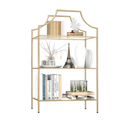 GIFTTROVE 3 Tier Bookshelf, Metal Book Shelf for Storage, Tall